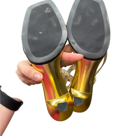 👠 Vintage Onex Silver Strappy Rhinestone‎ Kitten Heel Sandals Size 8.5 👠 - Picture 6 of 6